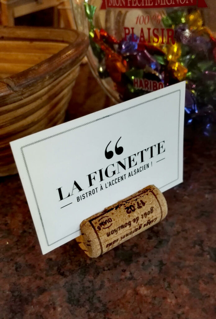 Phot d'une carte de visite du restaurant "La Fignette"